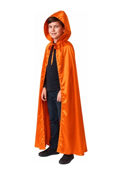 Kostüm Sarayı Halloween Kapüşonlu Turuncu Pelerin Çocuk