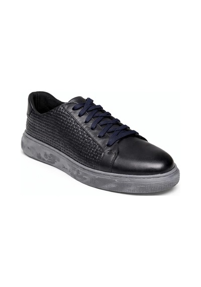 Bambi Lacivert Hakiki Deri Erkek Sneaker E01600121241
