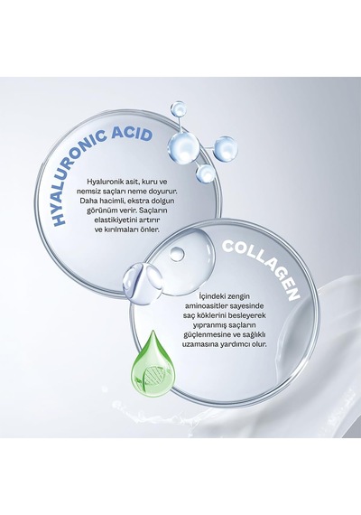 Hyaluronic & Collagen Ekstra Dolgunlaştırıcı Saç Bakım Şampuanı, 350 Mililitre, Vegan