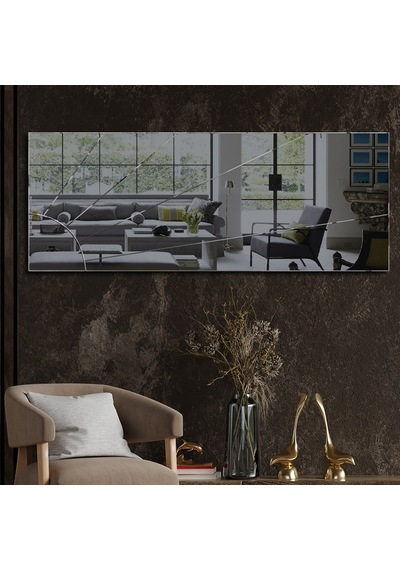 Decorita Güneş Desen Kanallı Ayna Füme 130x50CM Füme