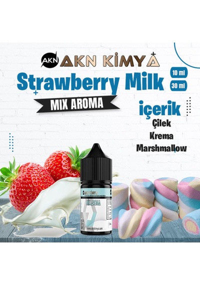 Akn Kimya Strawberry Milk Mix Aroma Çilek Süt Gıda Aroması 10 Ml