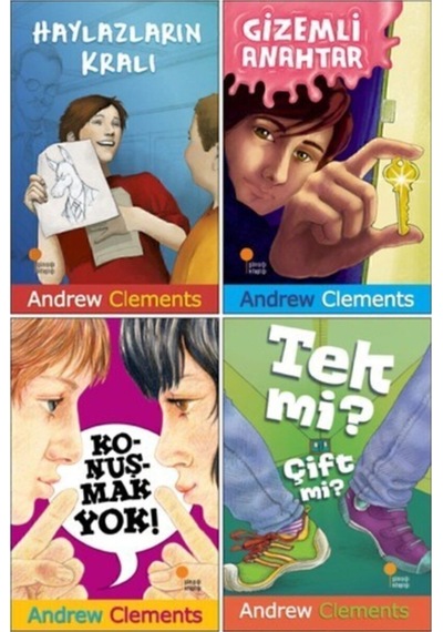 Andrew Clements 4 Kitap Set - Haylazların Kralı - Gizemli Anahtar - Konuşmak Yok - Tek Mi Çift Mi