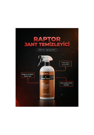 Araç Oto Jant Temizleyici Sprey 500ml Raptor