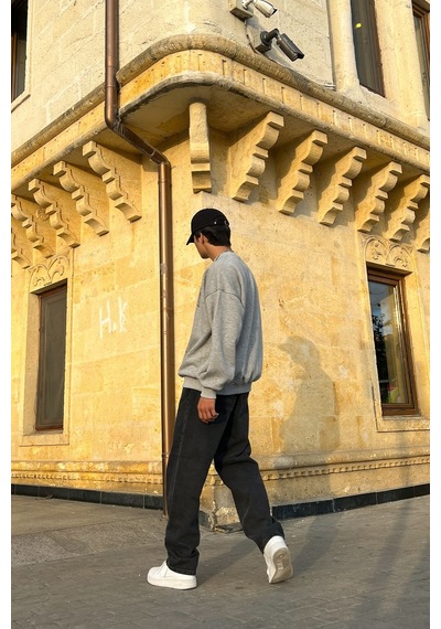 Flaw Basic Kar Yıkama Baggy Jean Siyah Siyah