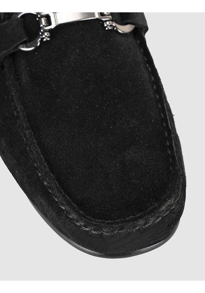 Cabani Siyah Süet Deri Erkek Loafer Ayakkabı