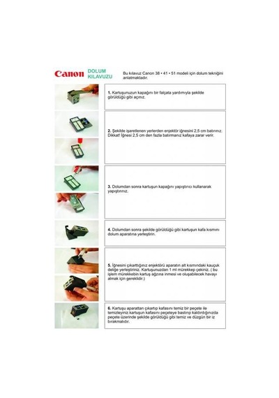 Canon Cl - 576 Uyumlu Renkli Kartuş Kolay Dolum Seti - Ts3750i