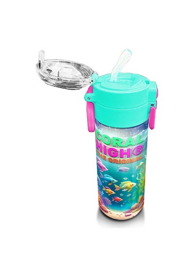 Coral High Kids Denizatı Desenli Pipetli Ve Direkt İçim Çelik Termos 500 Ml 31988 Mor - Lila