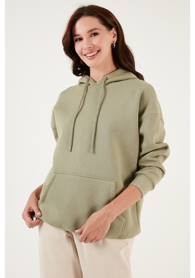 Lela Regular Fit Pamuklu Kapüşonlu Yaka Şardonlu Kışlık Bayan Sweat 5863854 Olive Lela Regular Fit Pamuklu Kapüşonlu Yaka Şardonlu Kışlık Bayan Sweat 5863854 Olive