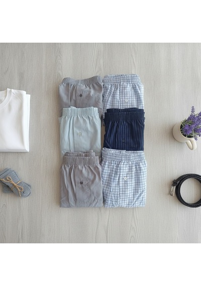 Bonbon Erkek 6'lı Paket Karışık Renk Dokuma Kumaş Boxer 002-0014 0071-no:005 Bb2651 Çok Renkli