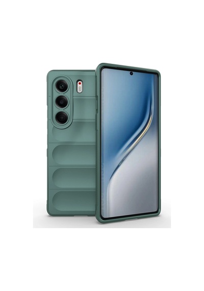 Tecno Camon 40 Pro Kılıf Esnek Tpu Oyuklu Arka Yüzey Tasarımlı Zore Etnik Silikon Kapak Koyu Yeşil