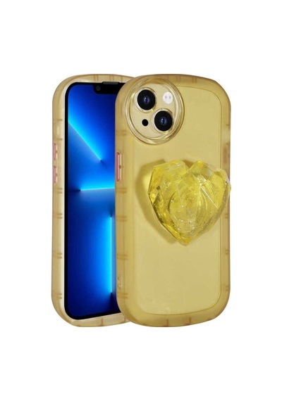 Apple Uyumlu iPhone 13 Kılıf Kamera Korumalı Pop Soketli Renkli Zore Ofro Kapak Sarı