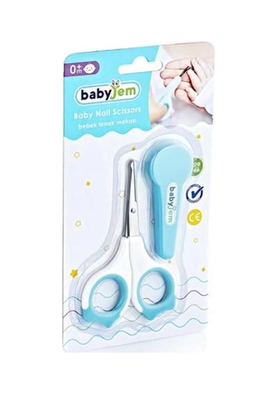 Babyjem Koruyucu Kılıflı Bebek Tırnak Makası Mavi