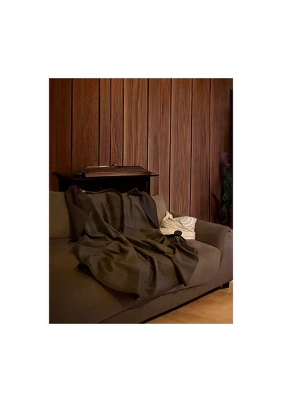 Kahverengi Dokulu Peluş Kumaş 100x150cm Koltuk Şalı, Ev Tekstili Kahverengi Kahverengi
