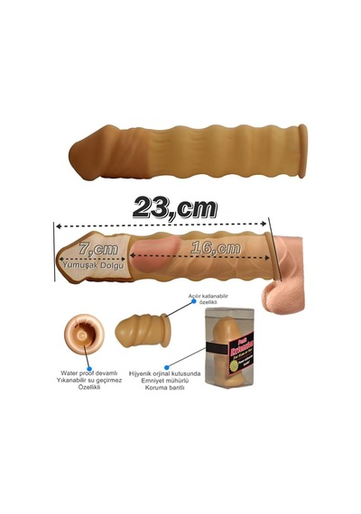 Uzatmalı Prezervatif Seti 7 Cm Dolgulu- Kayganlaştırıcı Masaj Yağı