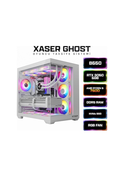 Xaser GHOST X60 R5-7600 32 GB 1 TB M.2 NVMe SSD 6 GB RTX3050  Free Dos Masaüstü Oyuncu Bilgisayarı