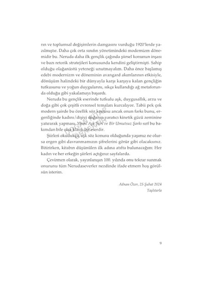 Yirmi Aşk Şiiri: Ve Bir Umutsuz Şarkı