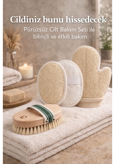 3'lü Doğal Vücut Bakım Seti Selülit Karşıtı & Selülit Karşıtı & Batık Önleyici Bakım Paketi