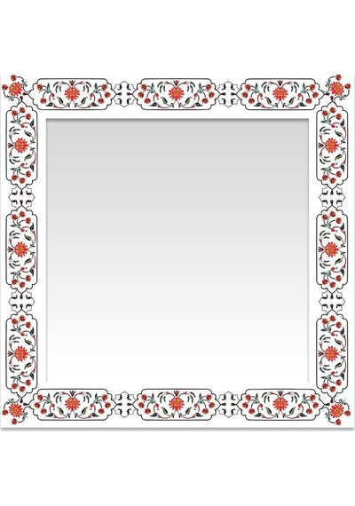 Art Deko Kare Dekoratif Ayna Çok Renkli