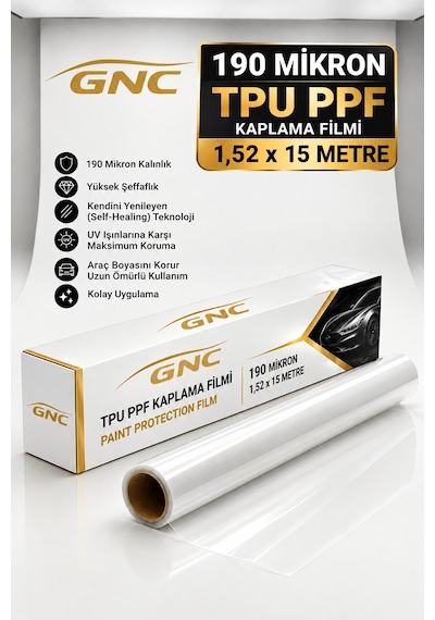 Gnc 190 Mikron Tpu Ppf Kaplama Filmi 1,52 X 15 Metre
