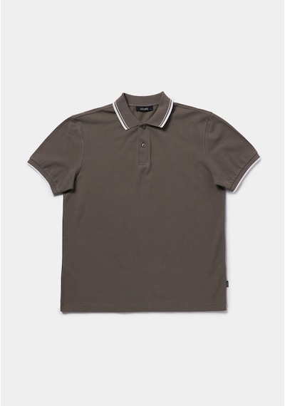Colin's Colins Regular Fit Polo Yaka Düz Erkek Yeşil Kısa Kol Tişört Cl1080027 Q1.v2 Kha Haki