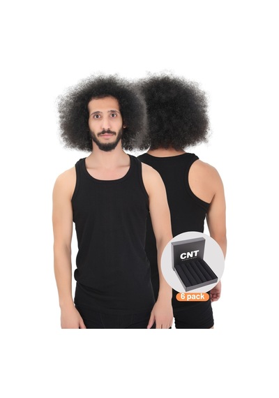 Cnt Erkek Atlet Pamuklu Basic 6'lı Premium Paket Siyah Siyah