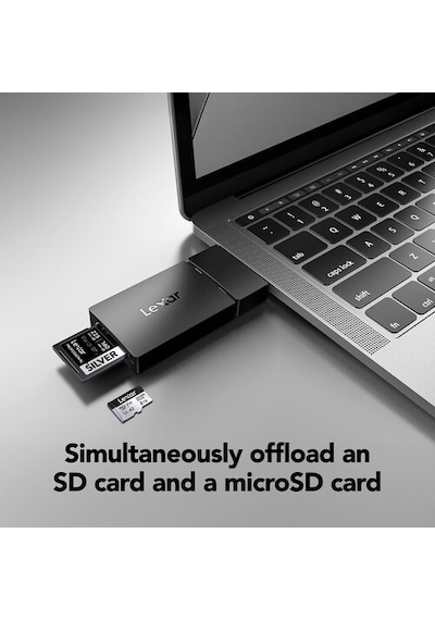 Lexar Usb 3.2 Gen1 255mb/sn Çift Yuvalı Microsd/sd Kart Okuyucu Lrw360u
