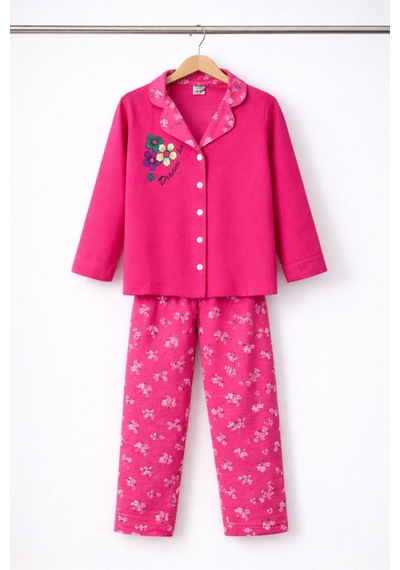 Beka Kids Çiçek Desenli Uzun Kollu Önden Düğmeli Gömlek Yaka Kız Çocuk Mevsimik Pijama Takımı Pembe Beka Kids Çiçek Desenli Uzun Kollu Önden Düğmeli Gömlek Yaka Kız Çocuk Mevsimik Pijama Takımı Pembe