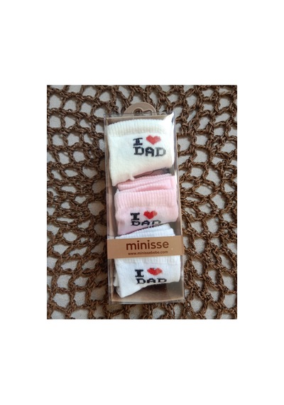 Minisse 0-3 Ay Kız Bebek 6 Lı Kutulu Çorap Pembe Pembe