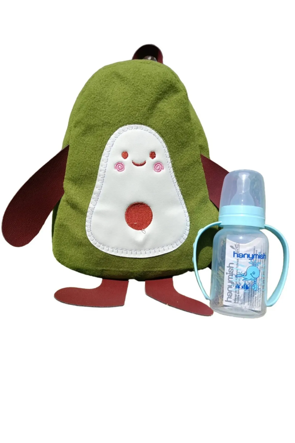 Daj Company Mini Sevimli Avokado Yeşil Peluş Çocuk Sırt Çantası Yeşil