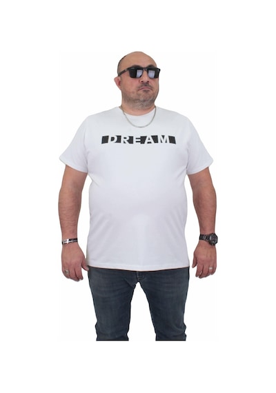 Moc Grande Mocgrande Erkek Büyük Beden Sıfır Yaka Tişört Dream 24140 Beyaz-Beyaz
