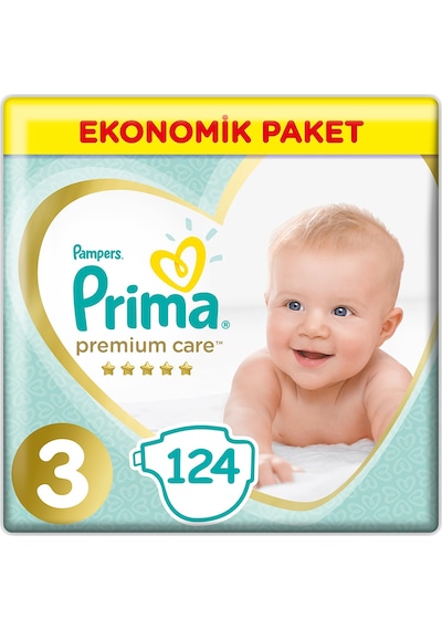 Prima Bebek Bezi Premium Care 3 Beden Ekonomik Paket 2 x 62 Adet 2'li