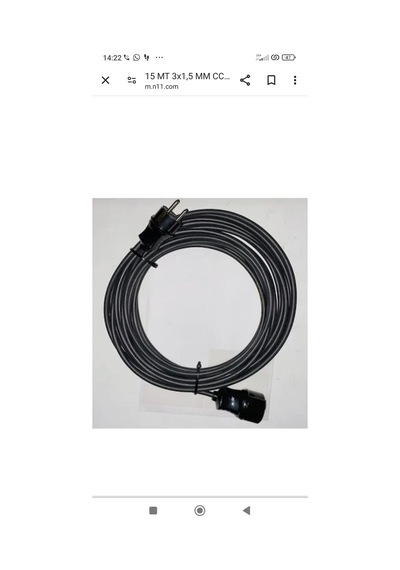 10 Metre 3 X2.5 Mm Cca Ttr Kauçuk Seyyar Uzatma Kablosu