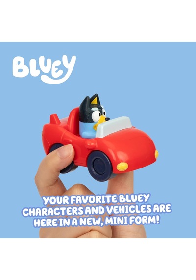 Blueyplus Bandit Figürlü Mini Cabrio Serbest Tekerlek Dayanıklı Eğlenceli Koleksiyon Oyuncak - 8 Cm Sünger Bob