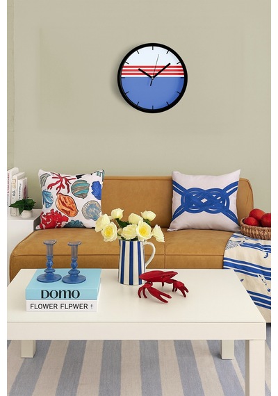 Modern Tasarım Duvar Saati - 30cm - Önü Camlı Siyah Kasa - Sessiz Mekanizma-jh0412 Siyah
