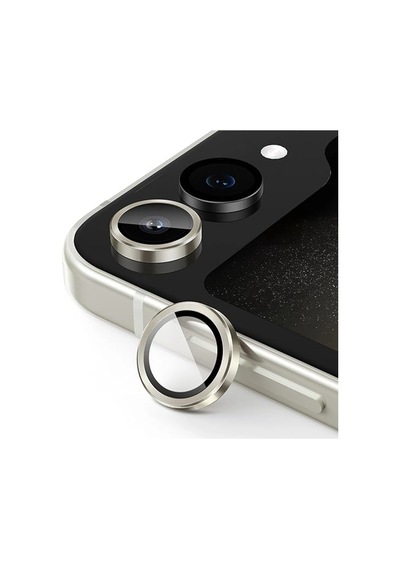Samsung Galaxy Z Flip 5 Valdez Metal Kamera Lens - Krem - 100 Çok Renkli