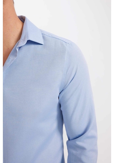 DeFacto Modern Fit Polo Yaka Poplin Uzun Kollu Gömlek R4340AZNSBE809