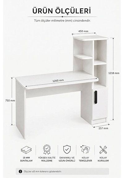 Ders Çalışma Masası Kavisli Kitaplıklı 120 Cm Çalışma Masası Öğrenci Masası Ofis Çalışma Masası Beyaz Ders Çalışma Masası Kavisli Kitaplıklı 120 Cm Çalışma Masası Öğrenci Masası Ofis Çalışma Masası Beyaz