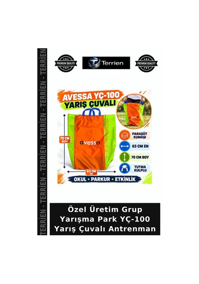 Özel Üretim Grup Yarışma Park Yç-100 Yarış Çuvalı Antrenman Çok Renkli