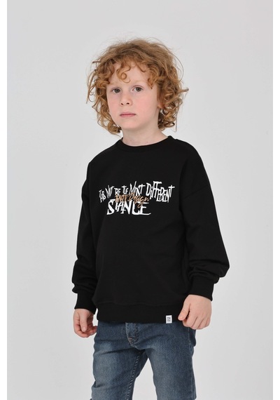 Toontoy Kids Toontoy Erkek Çocuk Tnty Design Baskılı Sweatshirt Siyah