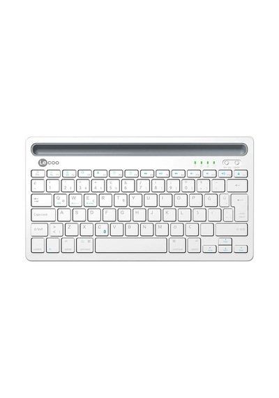 Lenovo Lecoo Bk100 Bluetooth V3.0 Çoklu Cihaz Uyumlu Şarj Edilebilir Kablosuz Beyaz Türkçe Q Klavye Diğer