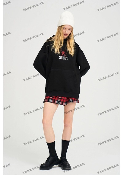 Tarzsokak Y2k Unisex Spirit Sweatshirt Hoodie Kod 1917 Siyah