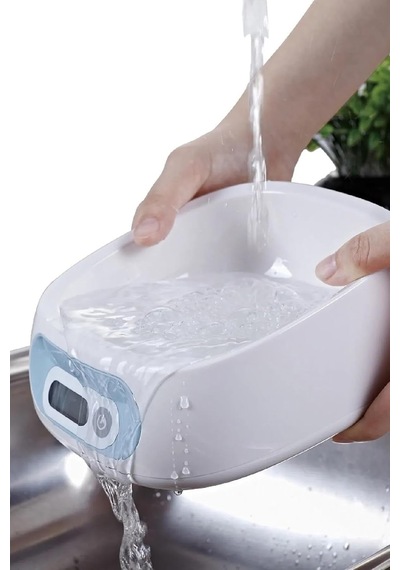 Tr Dijital Kedi Köpek Mama Ve Su Kabı, Elektronik Beslenme Kabı, 2kg Kapasiteli, 1g Hassasiyetli, Beyaz