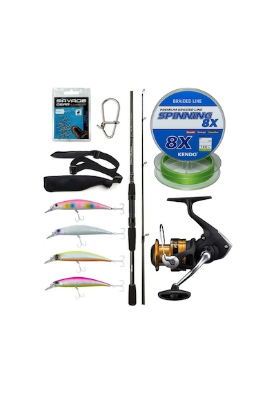 Yek Outdoor Spin Olta Seti Okuma Wave Power 8'0 2.44 Cm 15-40 Gr 2 Parça Spin Kamışı&shimano Makina Fx 4000 Fc