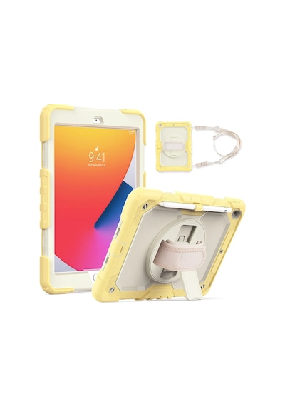 Newface - 452 - iPad Uyumlu 10.2 7.nesil Kılıf Strap New Tablet Kapak - Csmo-tex - - Sarı