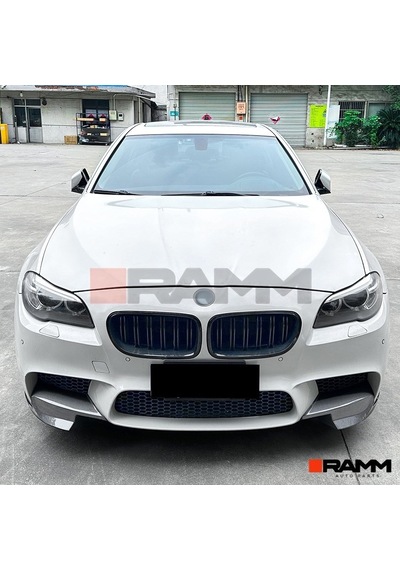 Bmw F10 F11 M5 Stil Ön Tampon Flap Seti - Parlak Karbon
