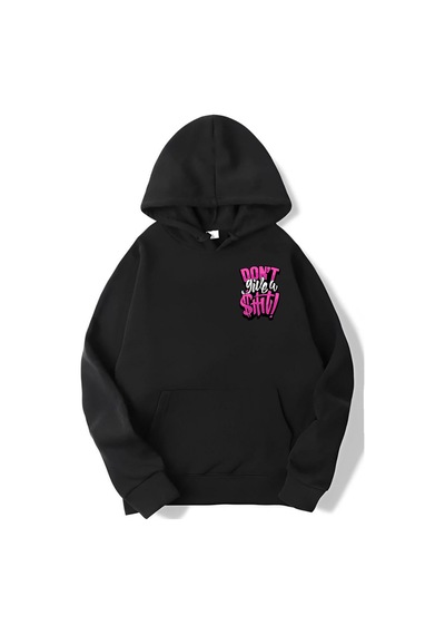 Brz Collection Unisex Oversize Don't Give A Shit Hoodie Siyah