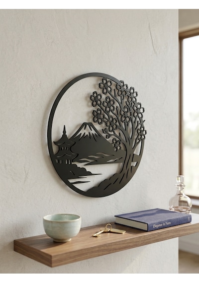 Fuji Dağı Duvar Süsü 24 Cm