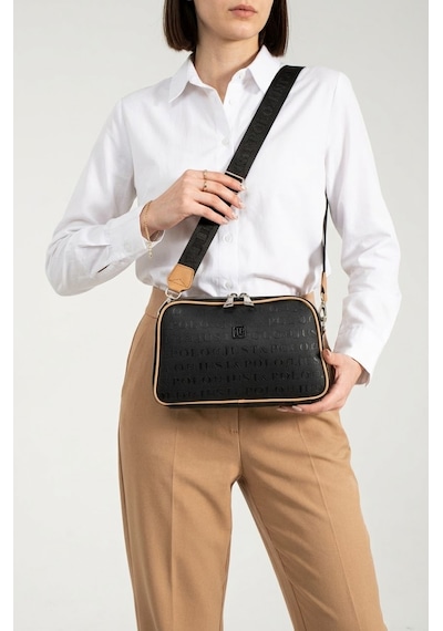 Just Polo Kadın Siyah-taba Ayarlanabilir Uzun Askılı Omuz Çantası-bd4023bd Siyah - Camel