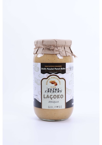 Laçoko Kişiye Özel Şekersiz Saf Katkısız Fıstık Ezmesi Glutensiz Vegan Doğal Çifte Kavrulmuş Parçacıklı Extra Crunchy Yer Fıstığı Ezmesi 1 KG