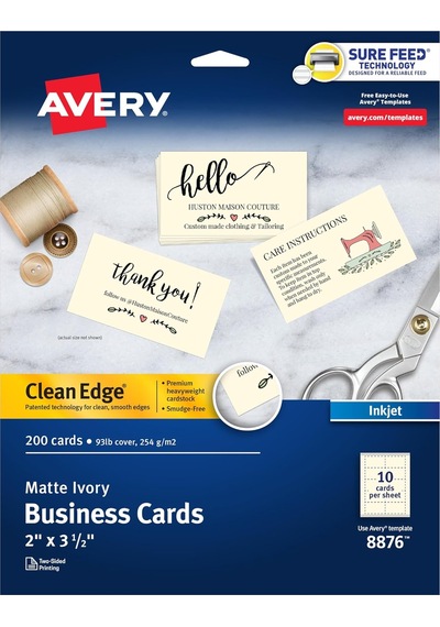 Avery Basılabilir Kartvizitler, Mürekkep Püskürtmeli Yazıcı, 200